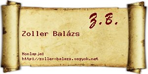 Zoller Balázs névjegykártya